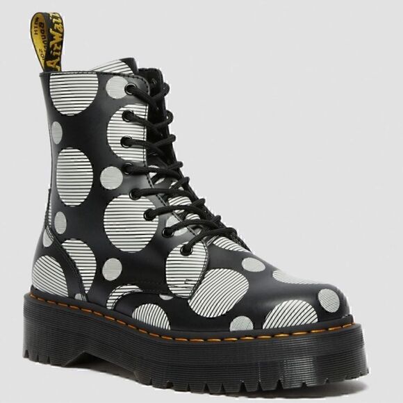 DR. MARTENS doc martens Platform polka dotted JADON moto boots! LIMITED EDITION! main image 3
